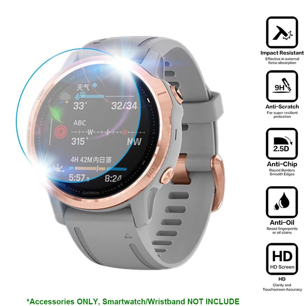 Garmin Smartwatch Accessories - 3pcs 9H Premium Tempered Glass for