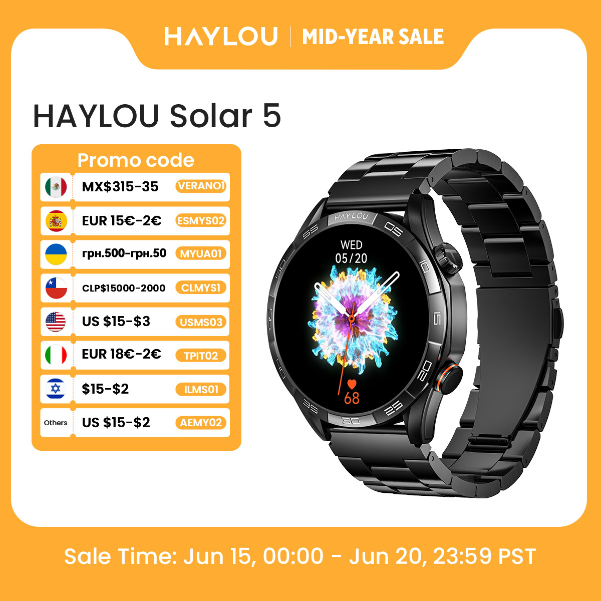 HAYLOU Solar 5 Voice Calling S - Smartwatch Faces ulasan dan harga