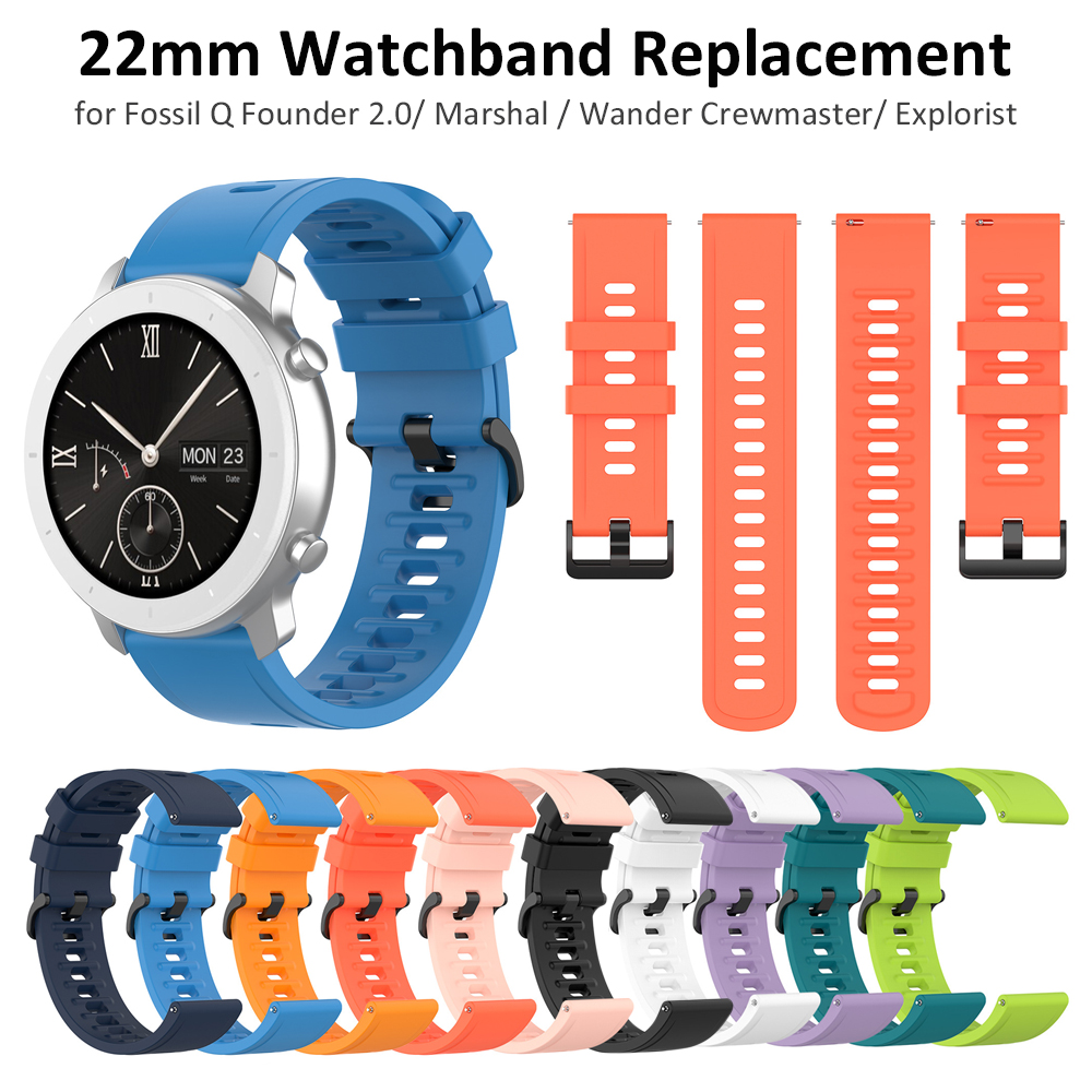 22mm Silicone Watch Band Strap - Fossil Smartwatch Accessories ulasan dan harga