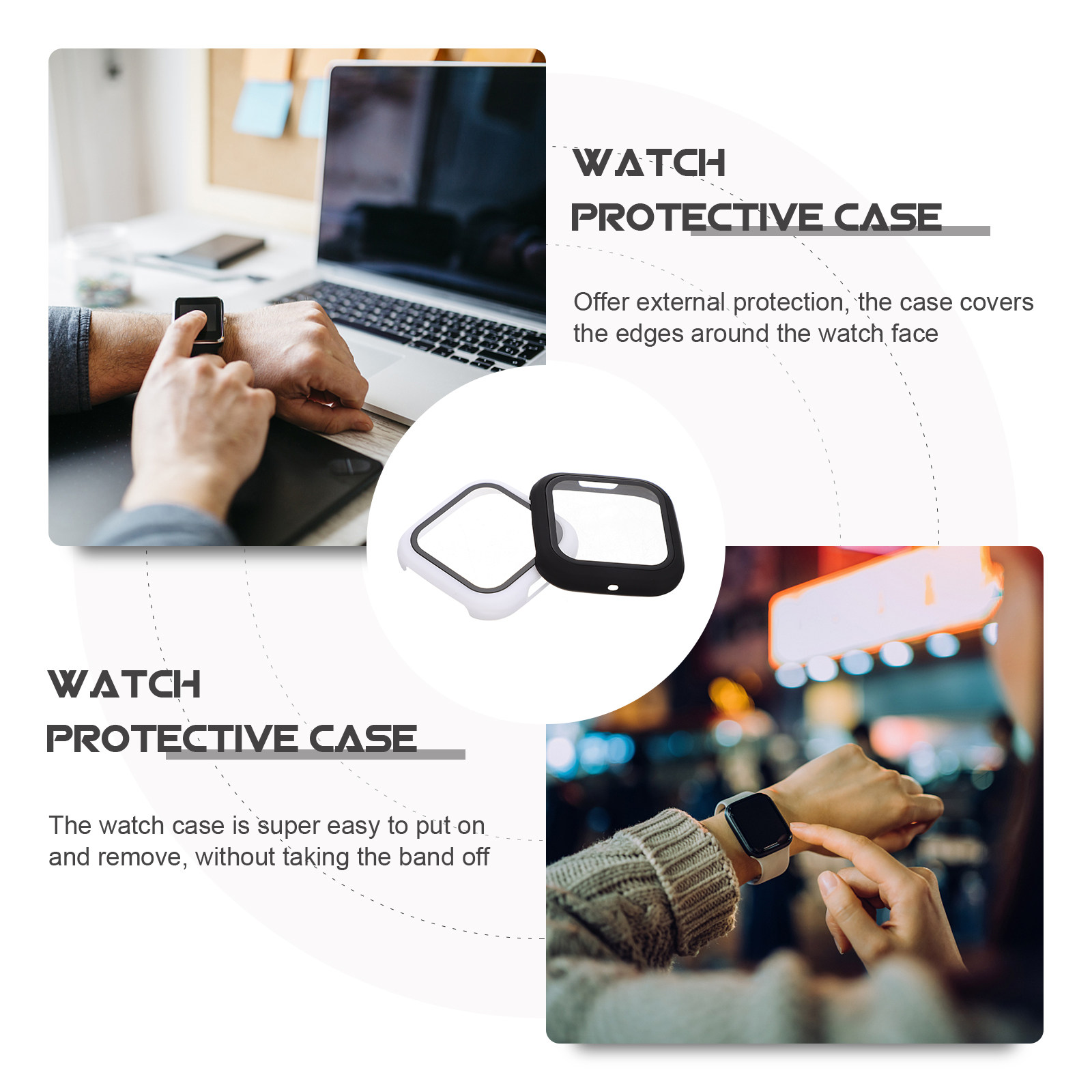 2Pcs Protective Watch Case Har - Smartwatch Faces ulasan dan harga