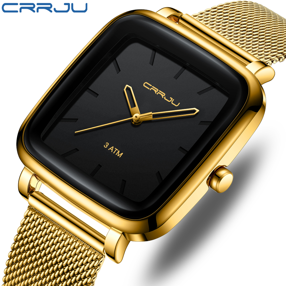 CRRJU Mens Watches Top Brand L - Stainless Mesh Band ulasan dan harga