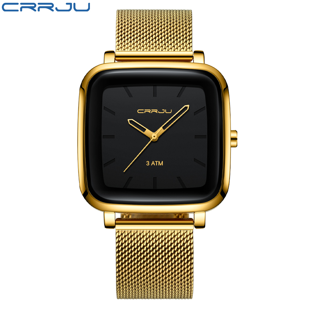 CRRJU Mens Watches Top Brand L - Stainless Mesh Band ulasan dan harga