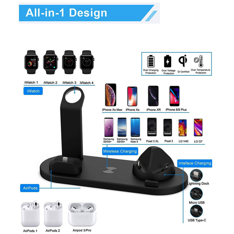 6 in 1 Wireless Charger Stand  - Smartwatch X12 ulasan dan harga