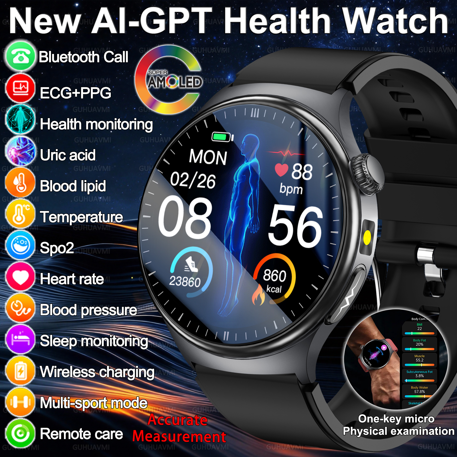 2026 New Accurate Diagnosis Sm - Android Smartwatch Accessories ulasan dan harga