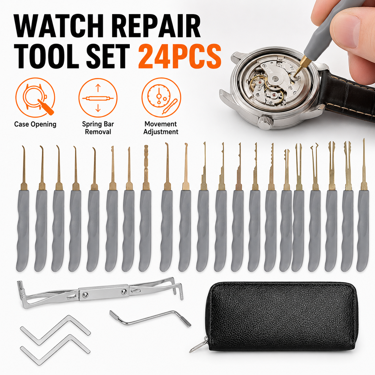 24PCS Professional Watchmaker  - Tool Kit Strap Change ulasan dan harga
