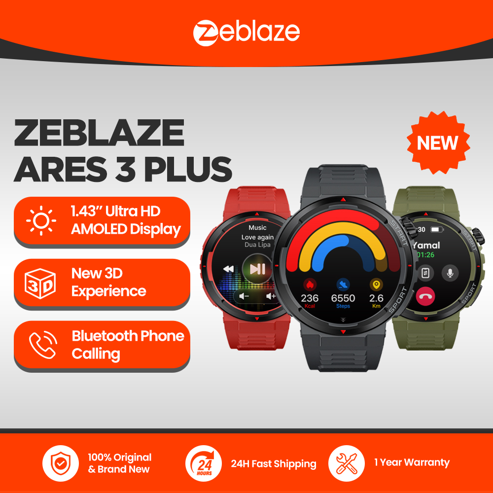New Zeblaze Ares 3 Plus 1.43'' - Smartwatch X12 ulasan dan harga