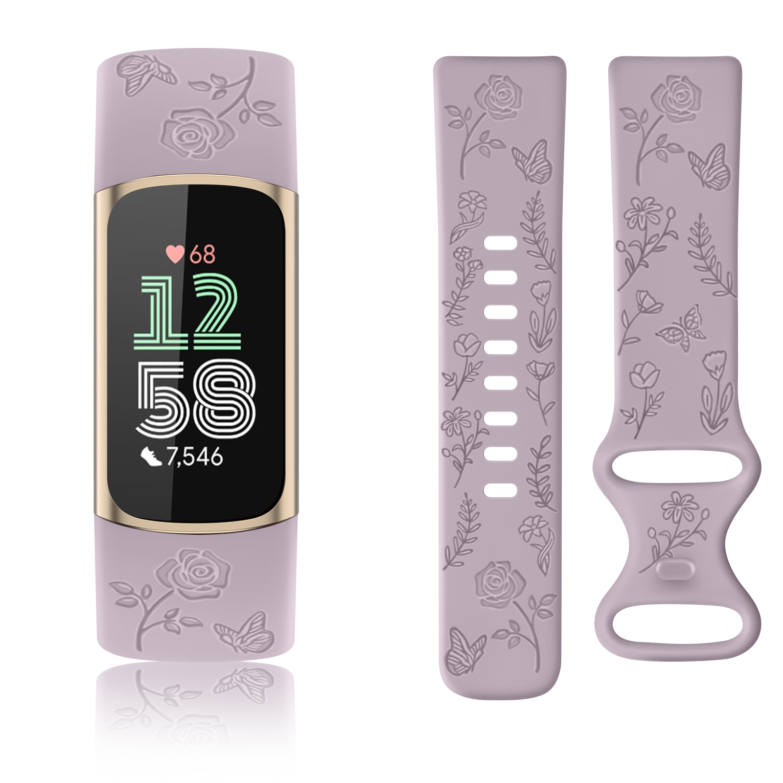 Flower Engraved Watch Strap Fo - Silicone Band Replacement ulasan dan harga