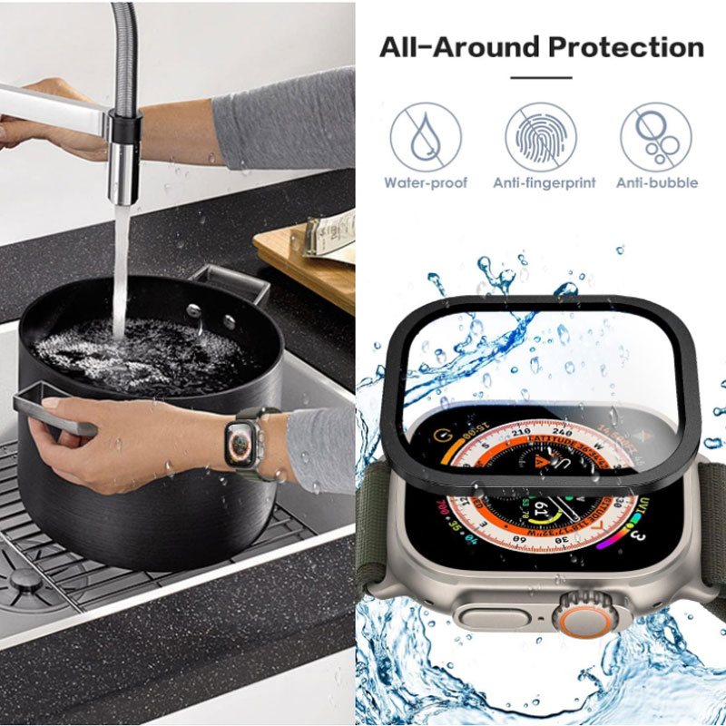 Tempered Glass Film+Metal Fram - Watch Case Bumper ulasan dan harga