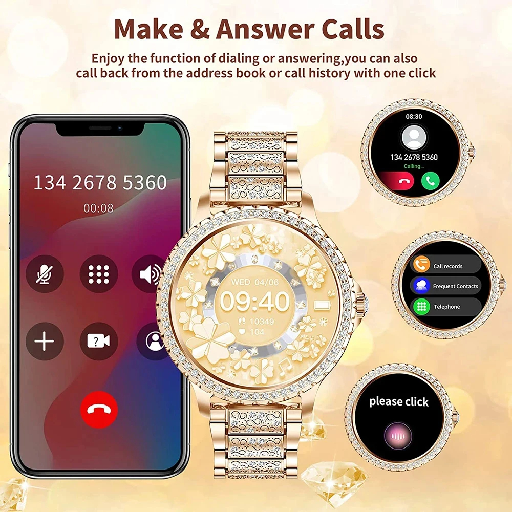 Fashion Luxury Gold Women Smar - Smartwatch Faces ulasan dan harga